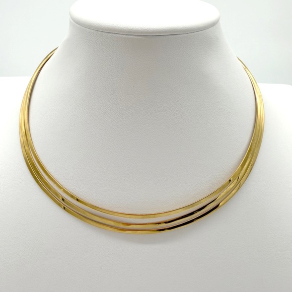 Vintage Gold Tone Cleopatra Style Statement Collar Necklace & Choker Set - Picture 5 of 9